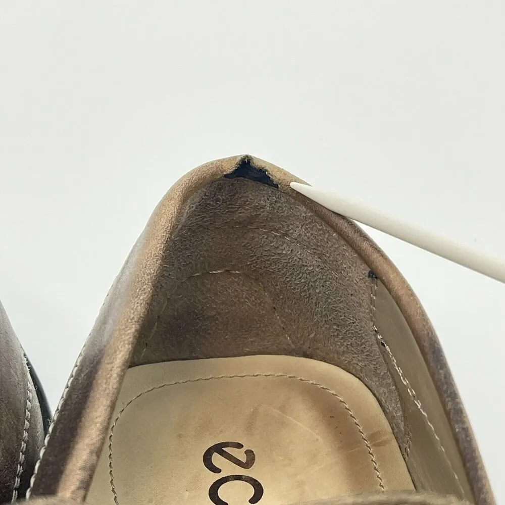 Ecco Men's Size 43 EU 9 - 9.5 US Brown Leather Driving Loafers Slip On Shoes